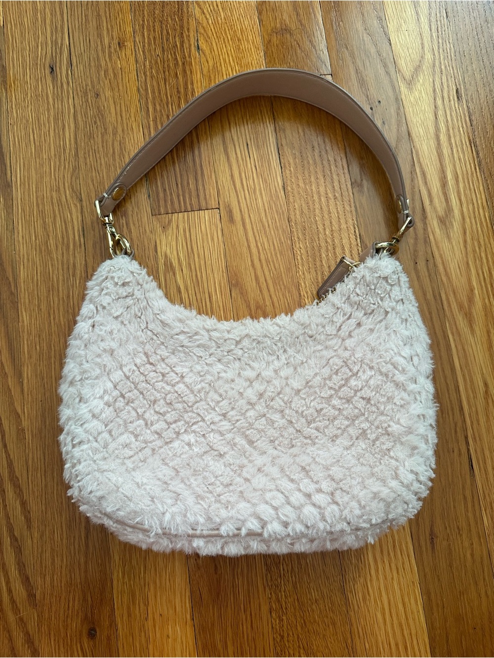 Stoney Clover Lane Plush Faux-Shearling Shoulder Bag in Light Pink